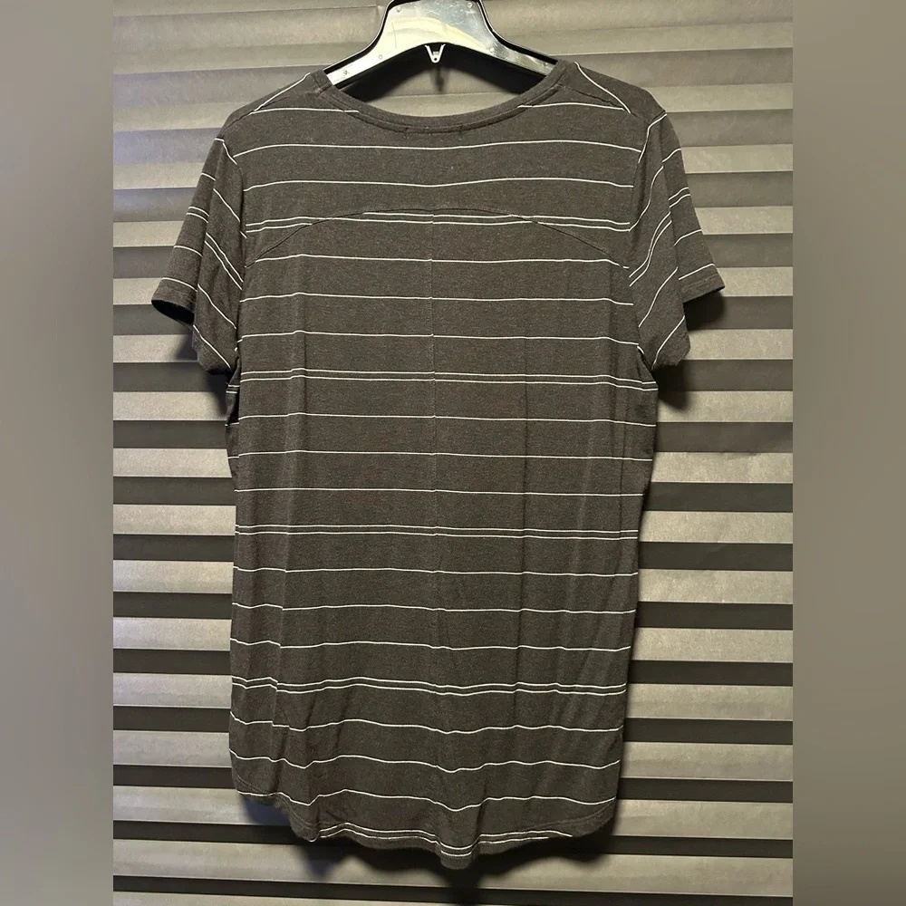 Prana Charcoal Striped Short Sleeve Tee - Picture 2 of 9